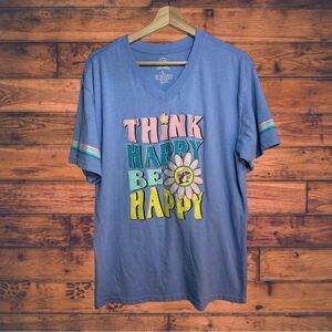 Buc-ee's "Think Happy Be Happy" Blue T-Shirt Large